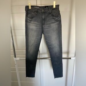 AG Adriano Goldschmied Women's Gray Washed High Rise Skinny Jeans.